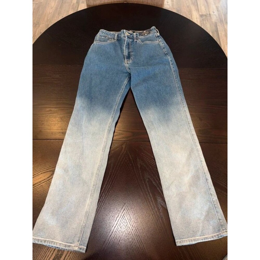 Nwt Hollister Ultra High Rise Stacked Vintage Stretch Straight Jeans Sz 26/31